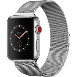 Apple Watch (Series 3) September 2017 - Cellular - 42 mm - Stainless steel Silver - Milan Silver
