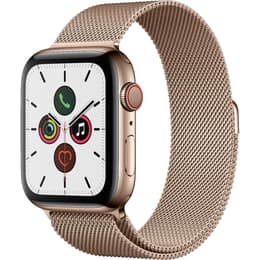 Apple Watch (Series 5) November 2019 - Cellular - 44 mm - Stainless steel Gold - Milanese Loop Gold