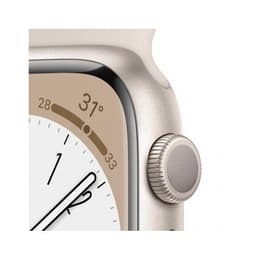 Apple Watch Series 8 (2022) GPS 41 mm - Aluminium Starlight - Sport band White