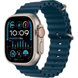 Apple Watch (Ultra) September 2023 - Cellular - 49 - Titanium Natural Titanium - Ocean band Blue