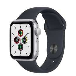 Apple Watch (Series 6) September 2020 - Cellular - 40 mm - Stainless steel Silver - Sport band Black