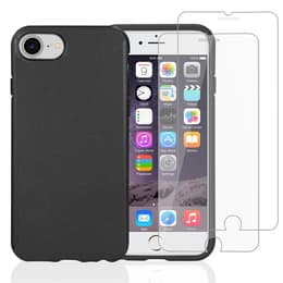 iPhone SE (2022/2020)/8/7/6/6S case and 2 protective screens - Compostable - Black