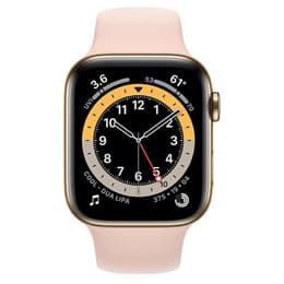 Apple Watch (Series 5) September 2019 - Cellular - 44 mm - Stainless steel Gold - Sport Band Pink Sand