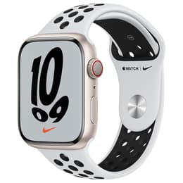 Apple Watch Series 7 (2021) GPS 45 mm - Aluminium Starlight - Nike Sport band White/Black