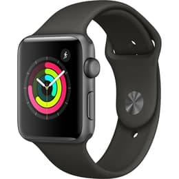 Apple Watch (Series 3) September 2017 - Wifi Only - 42 mm - Aluminium Space Gray - Sport Band Black