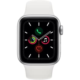 Apple Watch (Series 5) September 2019 - Wifi Only - 40 mm - Aluminium Silver - Sport Band White