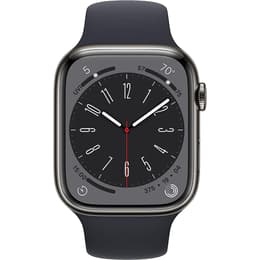 Apple Watch Series 8 (2022) GPS + Cellular 45 mm - Stainless steel Graphite - Sport band Black