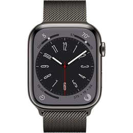 Apple Watch Series 8 (2022) GPS + Cellular 45 mm - Stainless steel Silver - Milanese loop Black