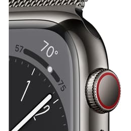 Apple Watch Series 8 (2022) GPS + Cellular 45 mm - Stainless steel Silver - Milanese loop Black