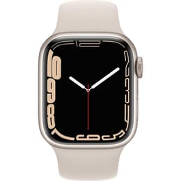 Apple Watch (Series 7) October 2021 - Cellular - 41 mm - Stainless steel Silver - Sport band Gray