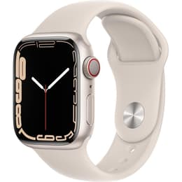 Apple Watch (Series 7) October 2021 - Cellular - 41 mm - Aluminium White - Sport band White