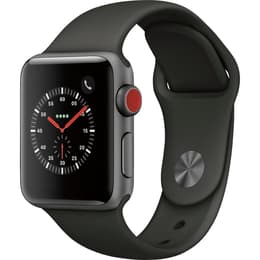 Apple Watch (Series 3) September 2017 - Cellular - 38 mm - Aluminium Space Gray - Sport Band Gray