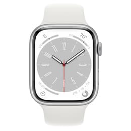 Apple Watch Series 7 (2021) GPS + Cellular 41 mm - Stainless steel Silver - Sport band White