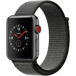 Apple Watch (Series 3) September 2017 - Cellular - 42 mm - Stainless steel Space Gray - Sport Loop Band Gray