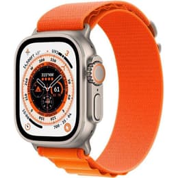 Apple Watch (Ultra) September 2022 - Cellular - 49 mm - Titanium Gray - Sport loop Orange