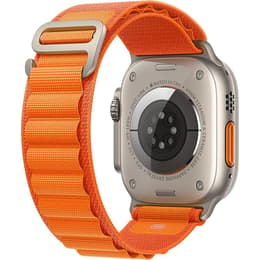 Apple Watch (Ultra) September 2022 - Cellular - 49 mm - Titanium Gray - Sport loop Orange