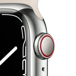 Apple Watch Series 7 (2021) GPS + Cellular 41 mm - Stainless steel Silver - Sport band Starlight