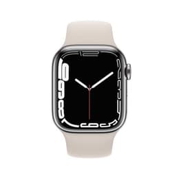 Apple Watch Series 7 (2021) GPS + Cellular 41 mm - Stainless steel Silver - Sport band Starlight