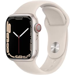 Apple Watch (Series 7) October 2021 - Cellular - 41 mm - Aluminium Silver - Sport band Gray