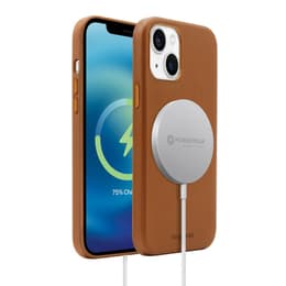 iPhone 15 Plus case - Leather - Brown