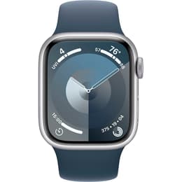Apple Watch (Series 9) September 2023 - Wifi Only - 41 - Aluminium Silver - Sport band Blue