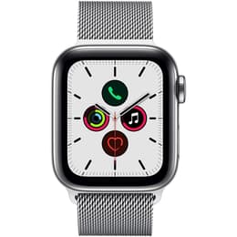 Apple Watch (Series 5) September 2019 - Cellular - 44 mm - Stainless steel Silver - Milanese Silver
