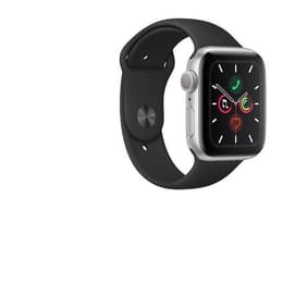 Apple Watch (Series 5) September 2019 - Wifi Only - 44 mm - Aluminium Silver - Sport band Black
