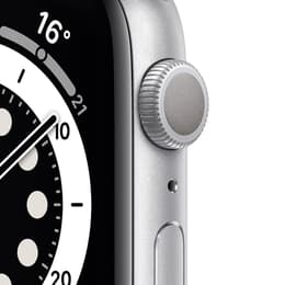 Apple Watch (Series 6) September 2020 - Cellular - 44 mm - Titanium Silver - Sport band Black