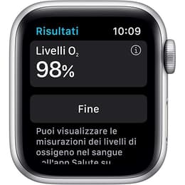 Apple Watch (Series 6) September 2020 - Cellular - 44 mm - Titanium Silver - Sport band Black