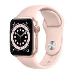 Apple Watch (Series 6) September 2020 - Cellular - 40 mm - Stainless steel Gold - Sport band Pink