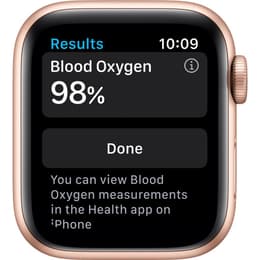 Apple Watch (Series 6) September 2020 - Cellular - 40 mm - Stainless steel Gold - Sport band Pink