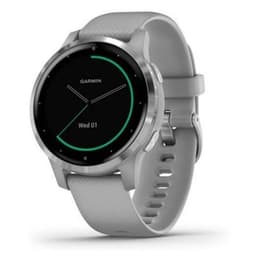 Garmin Smart Watch Vivoactive 4S-Powder Gray w/ Silver Hardware-R HR GPS - Silver