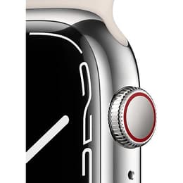 Apple Watch (Series 7) September 2021 - Cellular - 45 - Titanium Silver - Sport band Gray