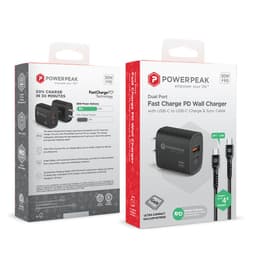 Powerp 30W Ultra Fast PD Gan Wall Charger With Type C-C Cable Smartphone Accessories