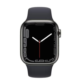Apple Watch Series 7 (2021) GPS + Cellular 45 mm - Stainless steel Graphite - Sport band Black