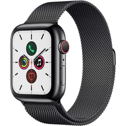 Apple Watch (Series 5) September 2019 - Cellular - 44 mm - Stainless steel Black - Milanese Black