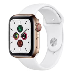 Apple Watch (Series 5) September 2019 - Cellular - 44 - Aluminium Gold - Sport band White