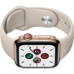 Apple Watch (Series 5) - Cellular - 44 mm - Stainless steel Gold - Sport band Beige