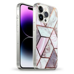 iPhone 14 Pro case - Plastic - Marble - White