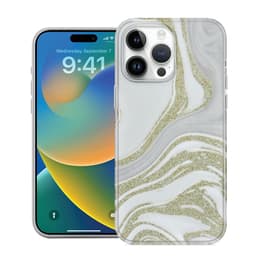 iPhone 15 Pro case - Plastic - Marbled white