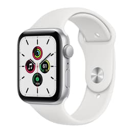 Apple Watch (Series 7) October 2021 - Cellular - 41 mm - Aluminium Silver - Sport band White