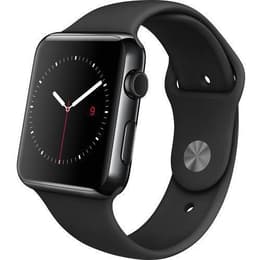 Apple Watch (Series 2) September 2016 - Wifi Only - 38 mm - Stainless steel Space Black - Sport Band Black