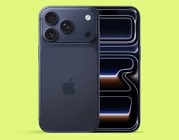 An image of the iPhone 17 Pro in Deep Blue.