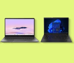 A Chromebook and a Windows laptop side by side.