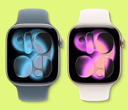 An Apple Watch Series 11 in Space Gray alongside one in Rose Gold.