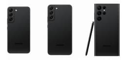 Galaxy S22 models in black