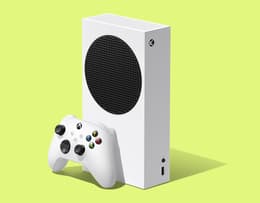 The front view of the Xbox Series S console