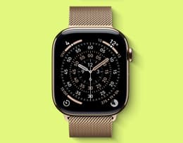 An image of the Apple Watch 11 in Gold titanium