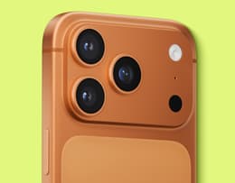 An iPhone 17 Pro Max showing its rear camera system.