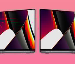 A collage of two stacked images showing the MacBook Pro M4's ports on either side.